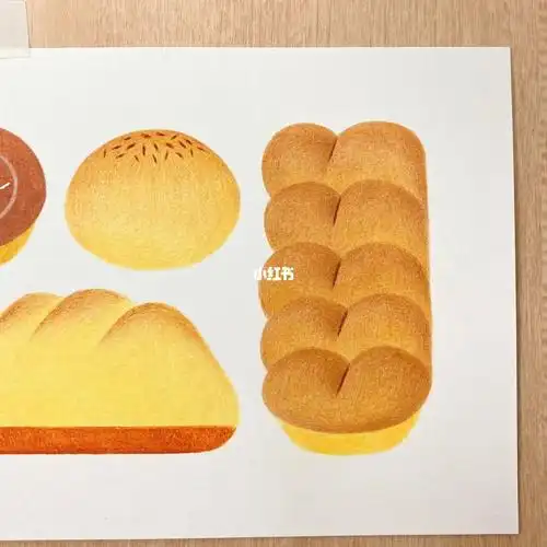 彩铅手绘用3支彩铅涂面包05