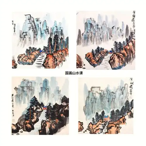 少儿美术教程山水画