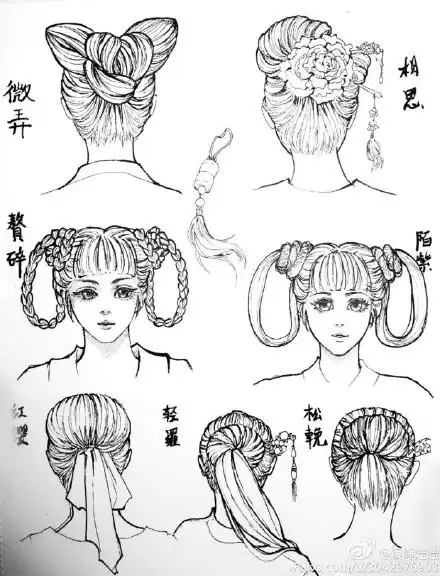 sai资源库# 中国古代人物发型的绘制思路及参考,古典绘风值得借鉴