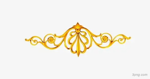 金色花边花纹png素材透明免抠图片-装饰效果-三元素3png.com