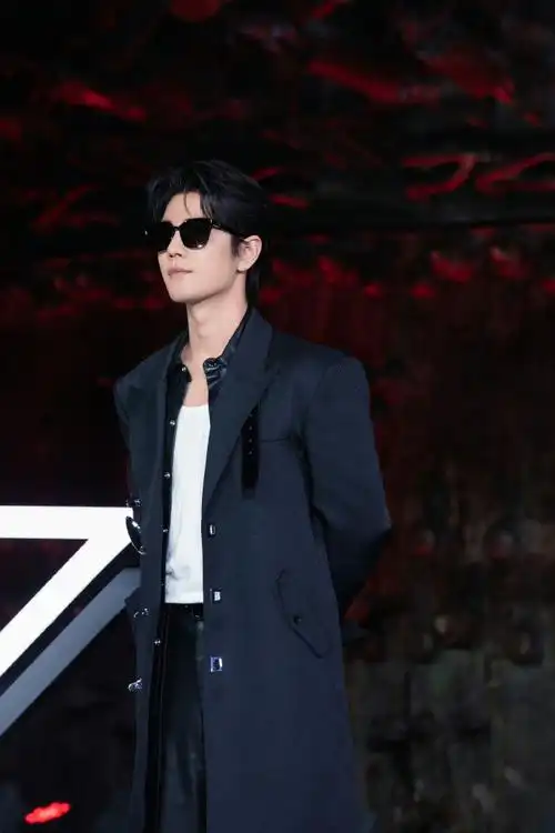 肖战黑色长大衣##肖战暗黑系墨镜造型