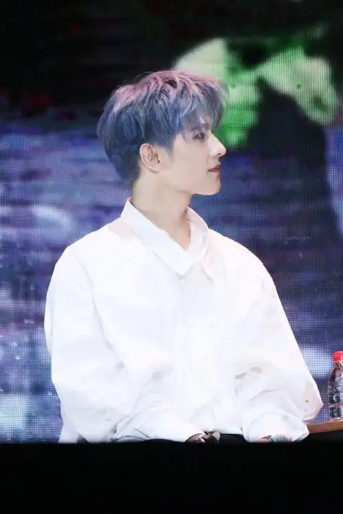 杨洋17年蓝发造型