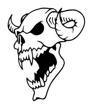 恐怖邪恶的恶魔头像简笔画的画法图片