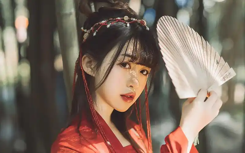 古风汉服绝色美女竹林写真图片桌面壁纸-美女壁纸-壁纸下载-美桌网