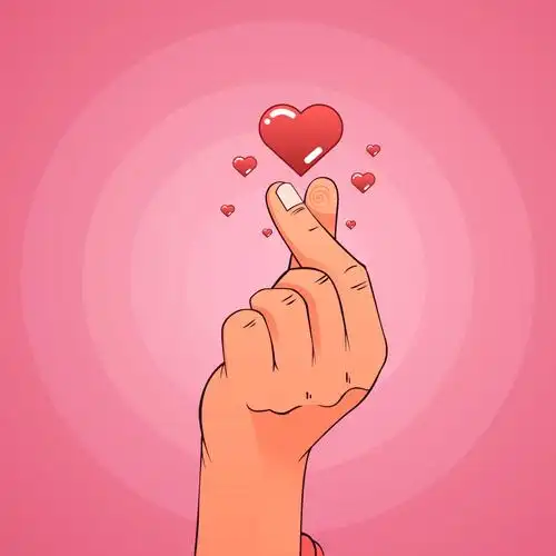 扁平风格手指比心矢量素材aieps