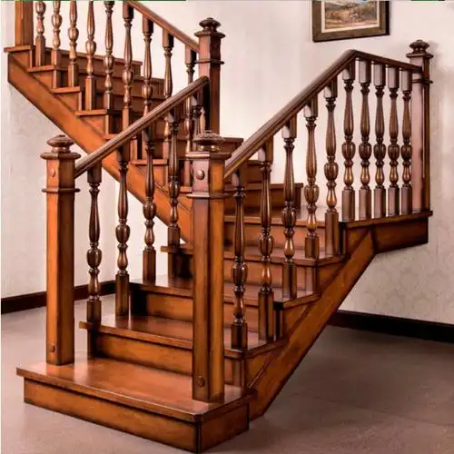 英山罗田实木楼梯扶手踏步护栏