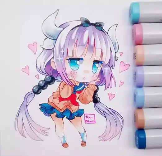 18岁小姐姐笔下q萌的二次元简笔人物 q版动漫人物 二次元 萌系少女 -