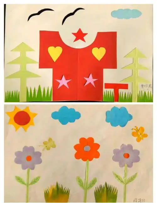 探索对称美:孩子们的剪贴画与贴纸艺术之旅