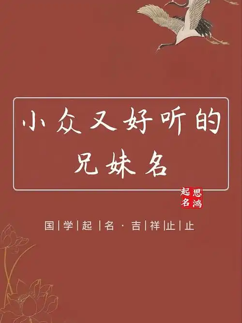 小众又好听的兄妹名