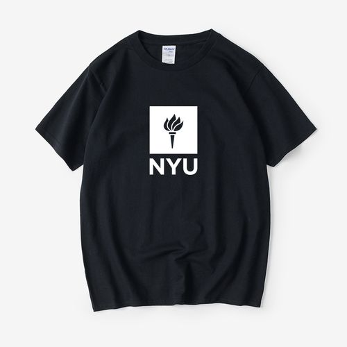 nyu美国学府纽约大学校园风校服t恤短袖圆领夏季男女情侣装上衣