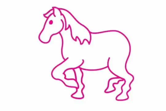 马简笔画的画法步骤图解教程