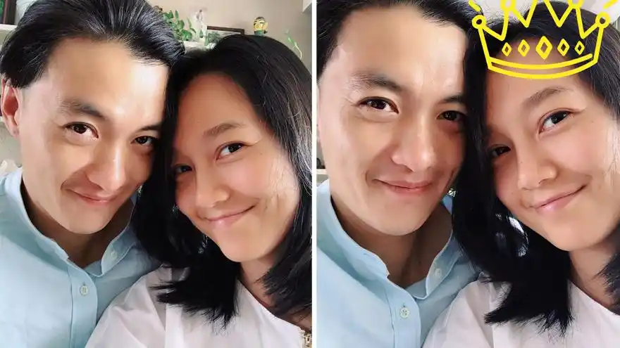 朱丹庆37岁生日与老公周一围自拍 贴脸秀恩爱