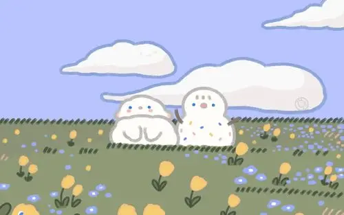 小清新绿色护眼手绘壁纸图片