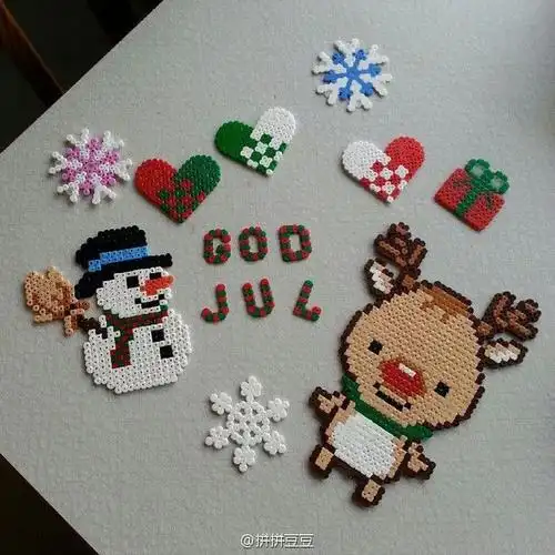 圣诞小鹿 最忠实的圣诞小精灵~#拼拼豆豆