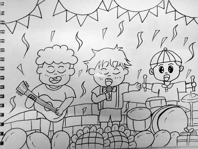 演唱会现场简笔画关于音乐会幼儿简笔画森林音乐会简笔画怎么画