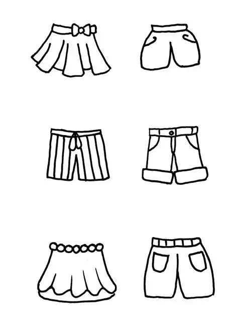 设计秀 原创卡通衣服服装简笔画手绘插画手账素材~ (作者: 教画画的沈