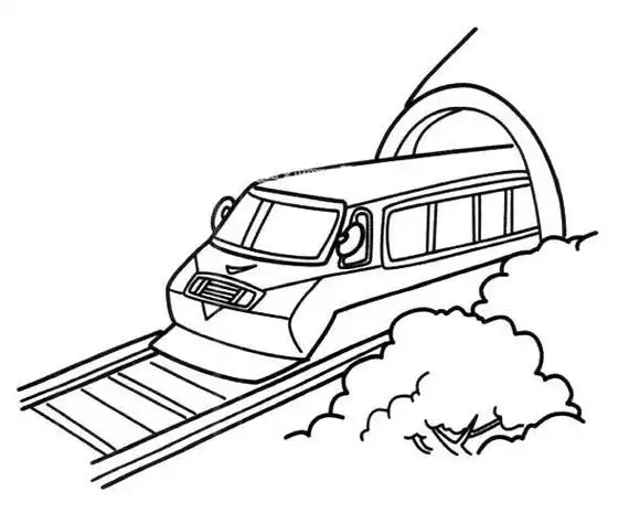 火车刚出隧道简笔画