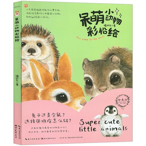 呆萌小动物彩铅绘 手绘彩铅入门教程 萌宠动物彩铅画兔子仓鼠刺猬鹦鹉