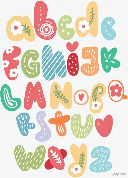 卡通字母png素材透明免抠图片-装饰效果