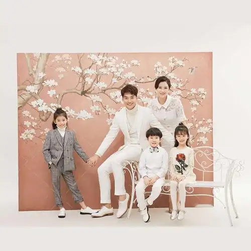 全家福摄影服装主题一家七口家庭装拍照合影w90502301093