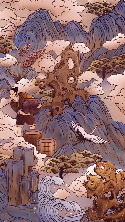 酿酒图|插画|商业插画|dy绿豆糕 - 原创作品 - 站酷 (zcool)