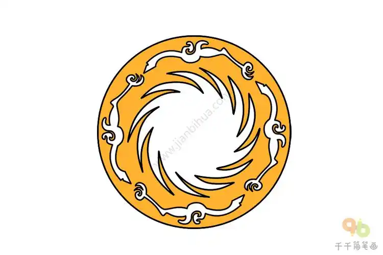 太阳神鸟简笔画步骤图