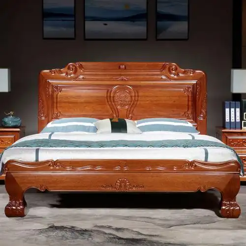 8米双人床中式实木大床古典实木床