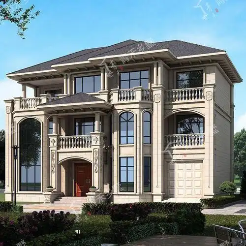 带车库复式挑高客厅的三层欧式别墅来了