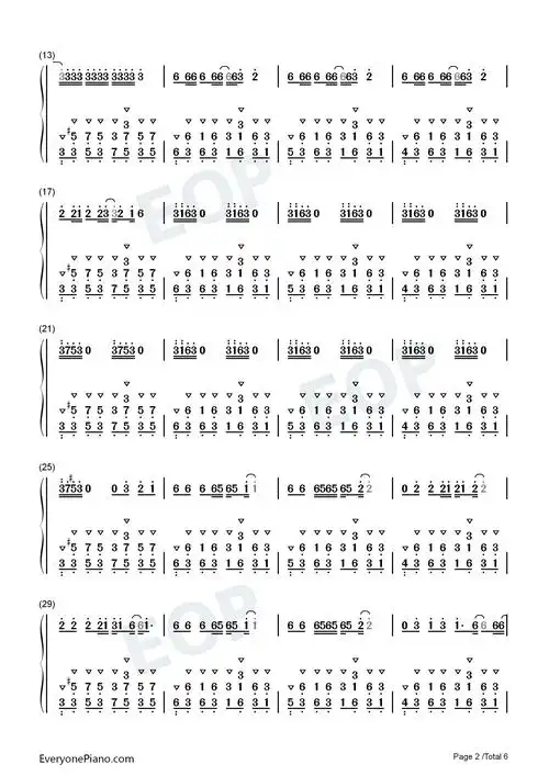 床边故事-周杰伦双手简谱预览2-钢琴谱文件(五线谱,双手简谱,数字谱