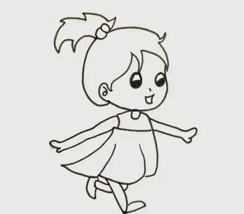 全身彩色小女孩如何画简笔画?_简笔画图片大全 - 绘画者图库