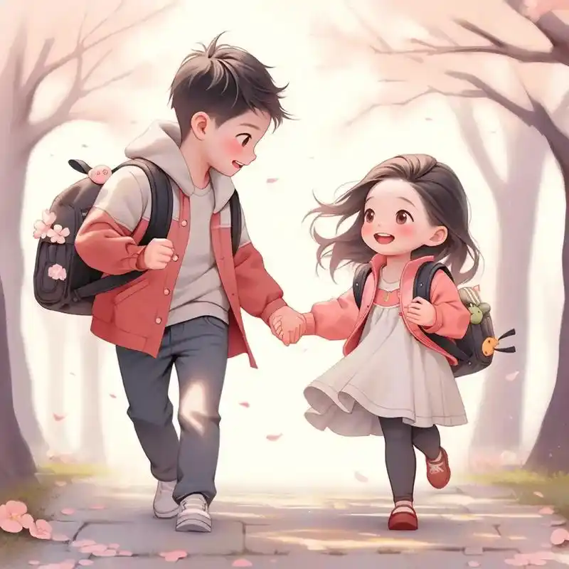 哥哥妹妹亲子漫画卡通头像.