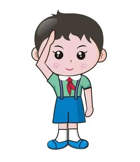 一组敬礼的少先队员简笔画图片素材大全图片简笔画-学笔画