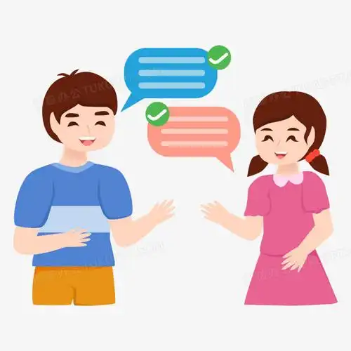 卡通扁平矢量男女对话免抠元素