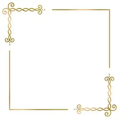小清新边框金色边框线条边框素材