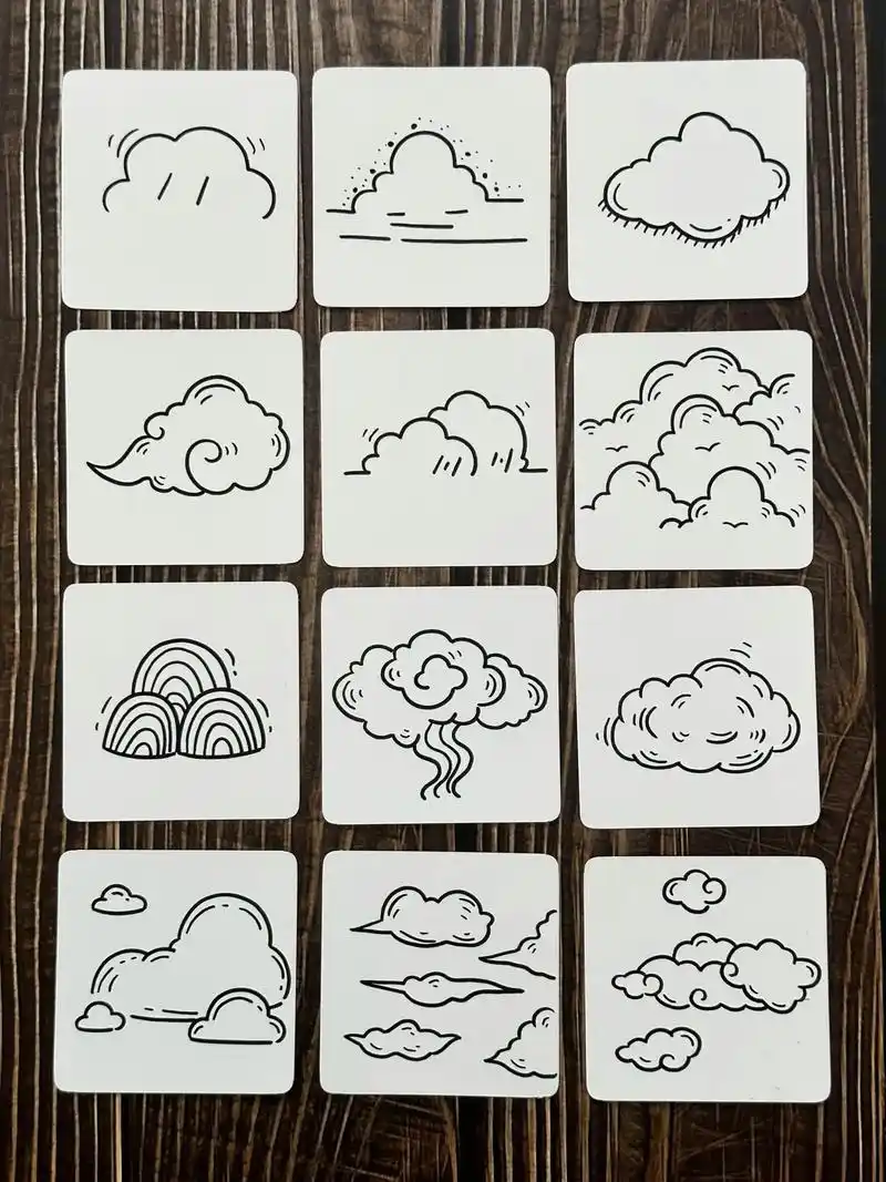 简笔画|12款云朵实用简笔画,快学起来.#简笔画 #一学就会 - 抖音