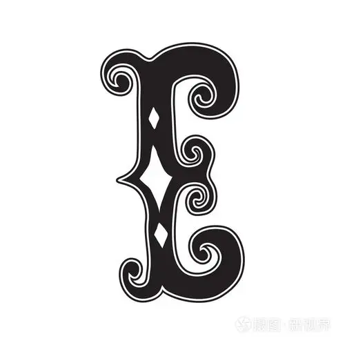 复古风格的字母 e插画-正版商用图片1dwvlr-摄图新视界