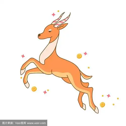 羚羊奔跑着,金币从她的脚下飞了出来.