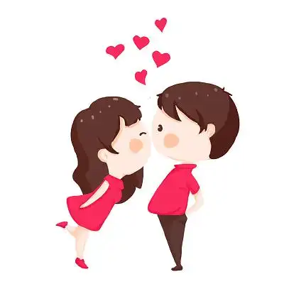 卡通情侣卡通q版情侣214情人节元素爱情png素材214浪漫情人节粉色温馨