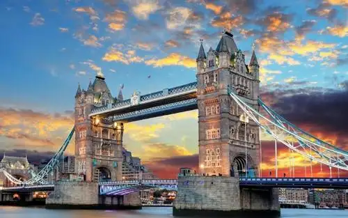 开悬索桥—伦敦塔桥,高清图片,建筑壁纸-回车桌面