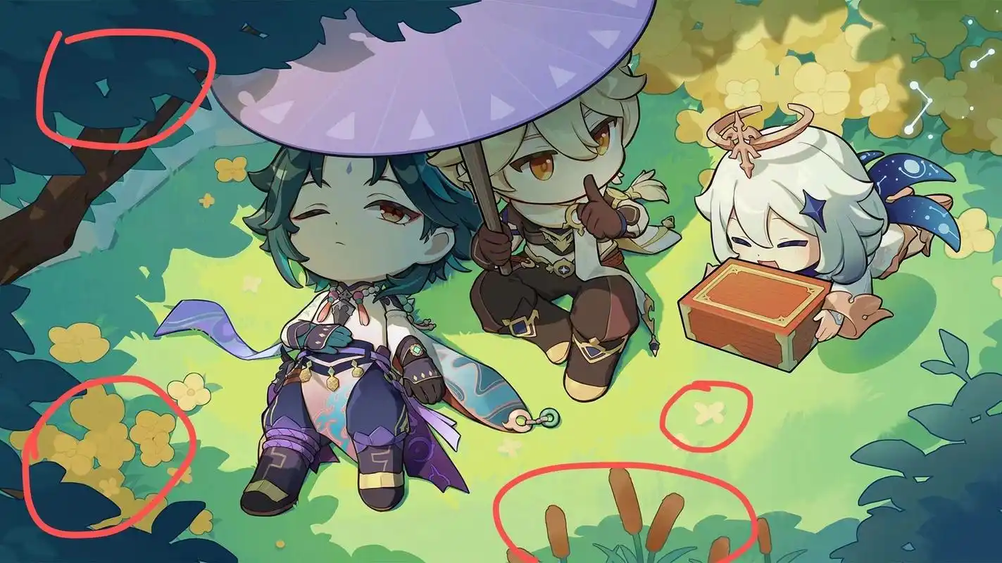 有人发现魈生贺图荧空版不一样吗.