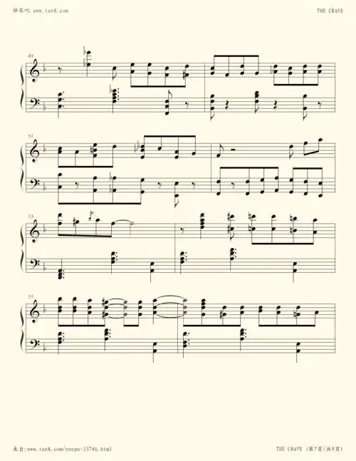 钢琴谱 - the crave