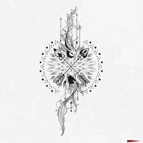 经典 黑灰  后背 纹身手稿