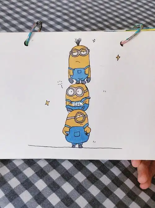 画个简笔画#小黄人周边