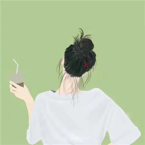 女生手绘背影头像