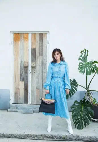 赵薇蓝色长裙优雅写真图片12