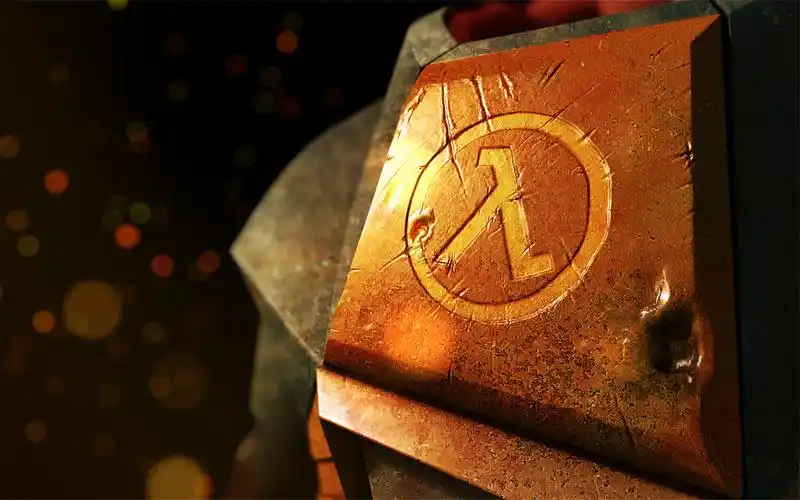 射击电子游戏半条命极简创意logo高清桌面壁纸一