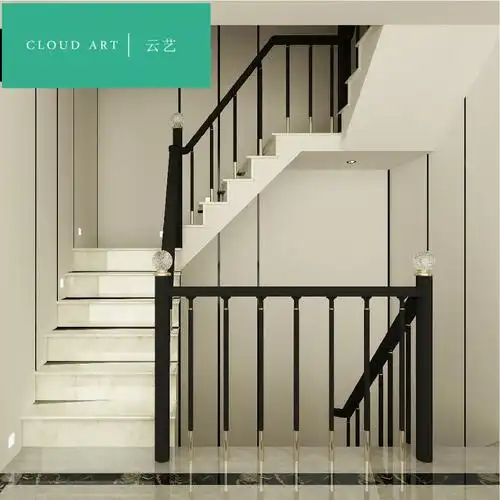 北欧轻奢简约现代立柱楼梯扶手仿木pvc阳台楼梯扶手
