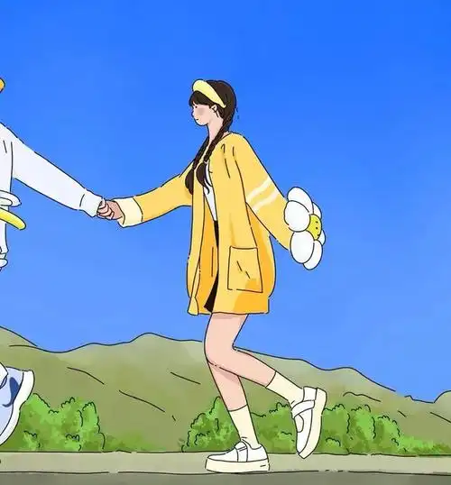 小清新手绘情侣头像画风超美