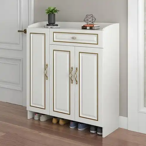 定制鞋柜进门口家用现代简约门厅柜实木色北欧式玄关古达客厅阳台储物