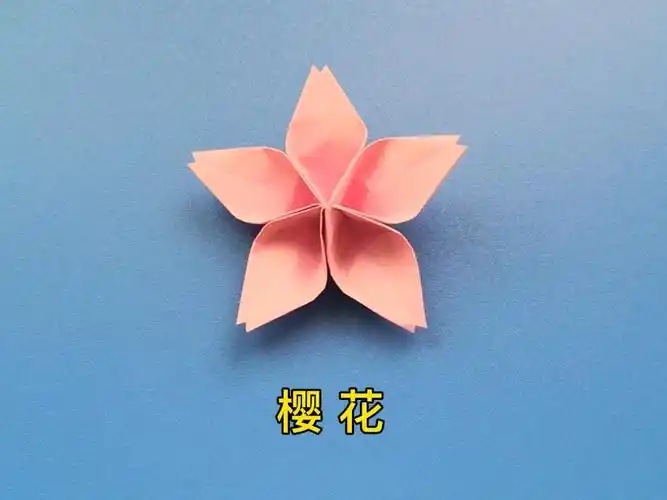 樱花折纸教程一张纸折5瓣立体樱花